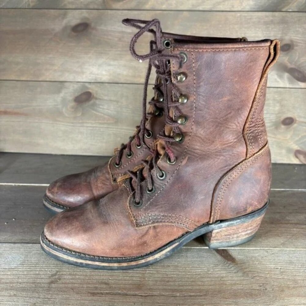durango womens size 8 shoes brown leather western roper boots